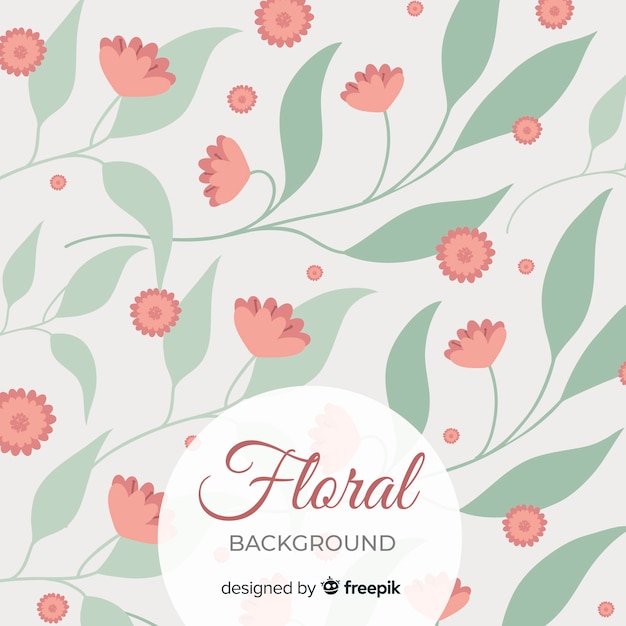 Floral background with cute green leaves background