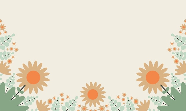 Vector floral background with flowers and leaves ornament