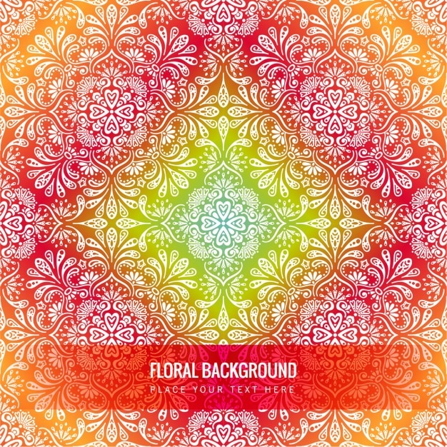 Floral background with mandala