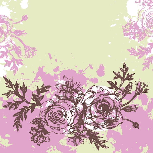 Vector floral background with roses