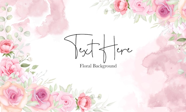 Floral background with soft flower and leaves design