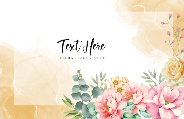 A floral background with a watercolor background