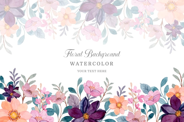 Vector floral background with watercolor