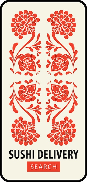 floral banner for Japanese cuisine