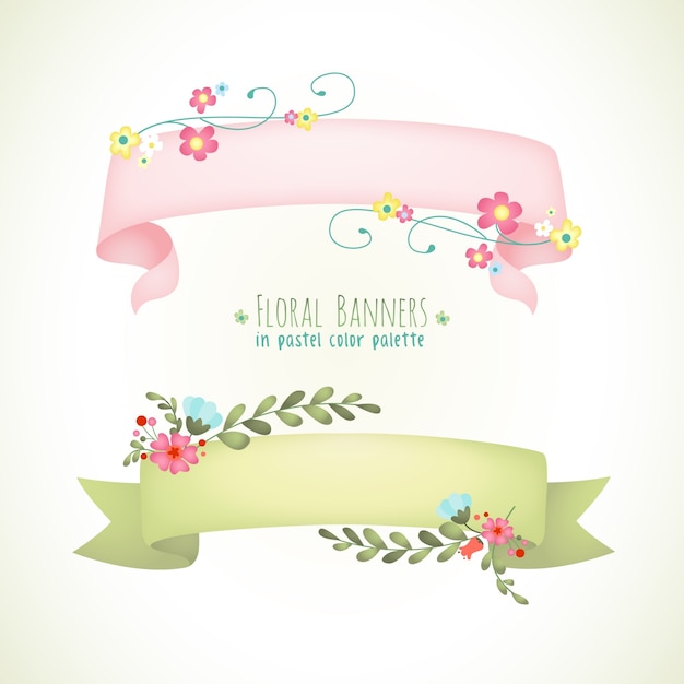 Floral banner pastel color