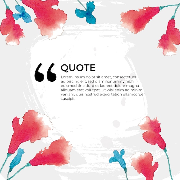 Vector floral banner with quote in watercolor