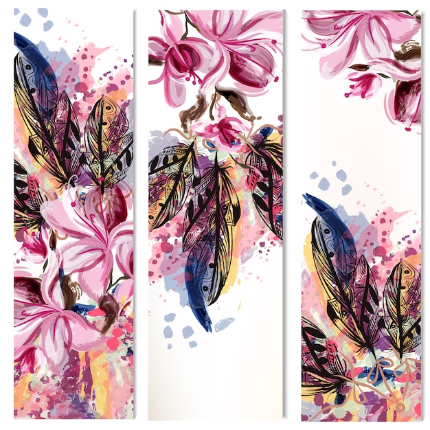 Floral banners collection