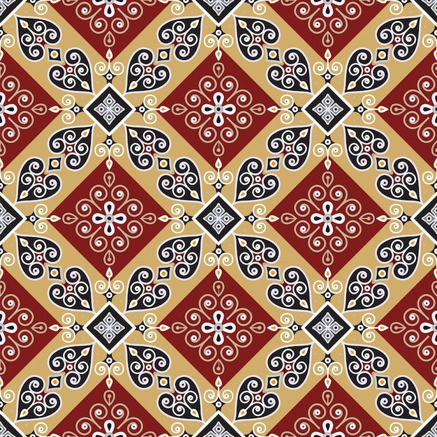 Floral batik pattern seamless