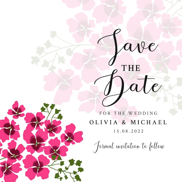 Floral beautiful wedding invitation card