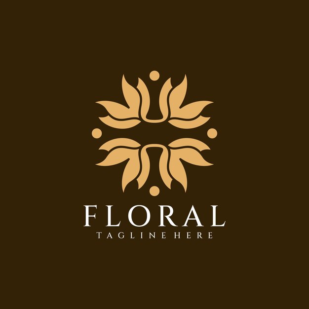 Concetto di design del logo del fiore di bellezza floreale di bellezza