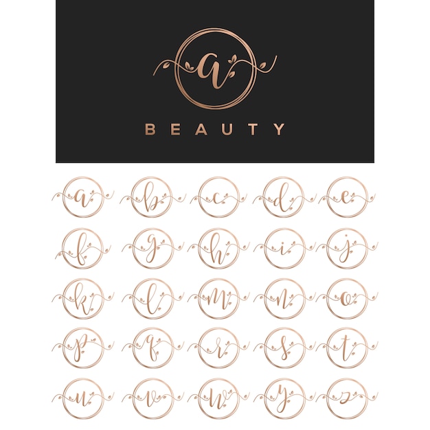 Vector floral beauty letter logo design