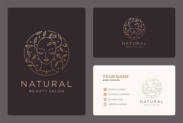 Floral beauty logo monogram style with business card design.