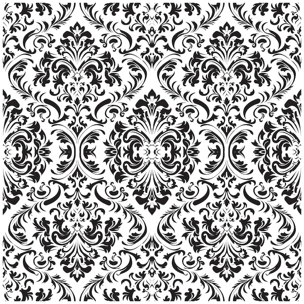 Floral black white pattern vector art