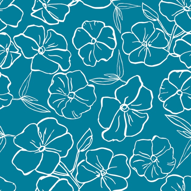 Vector floral blue pattern in small flowers. seamless vector texture. printing with flowers