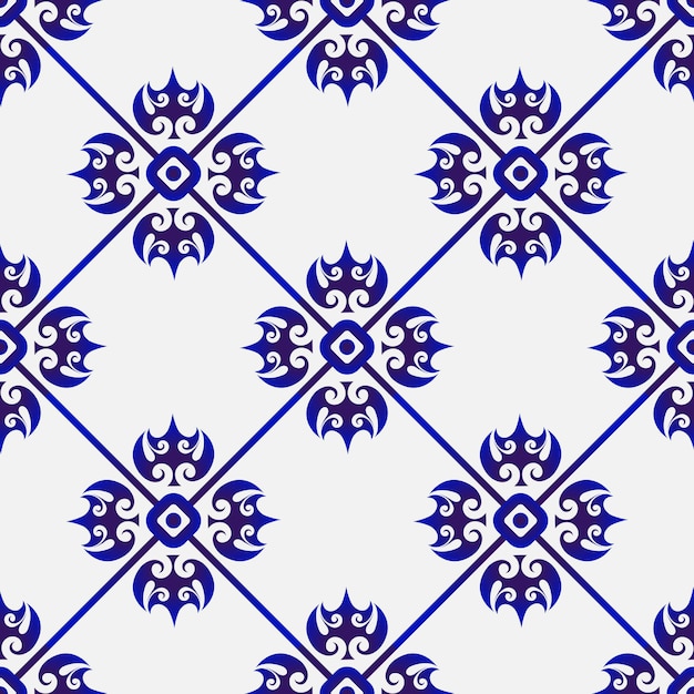 플로럴 블루 패턴