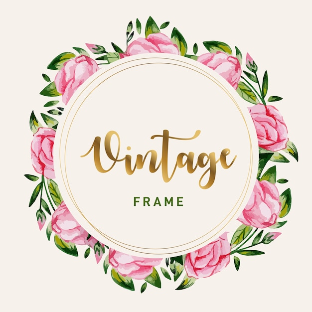 Vector floral boquet frame watercolor style free