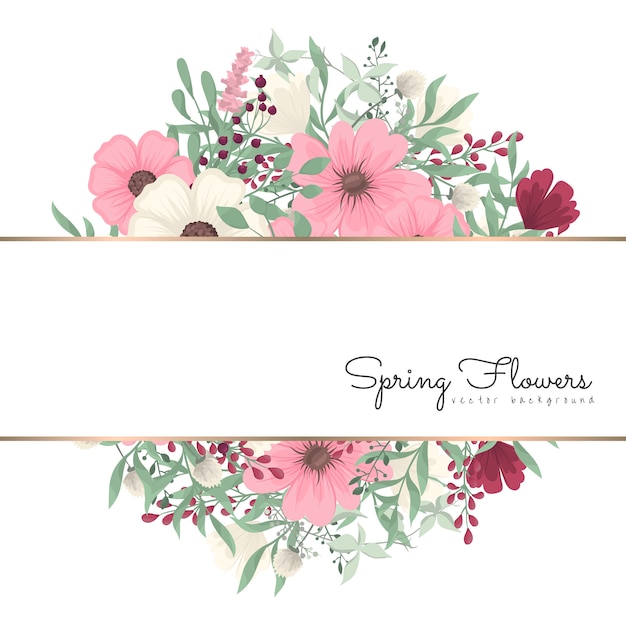 Premium Vector | Floral border background - pink flower border