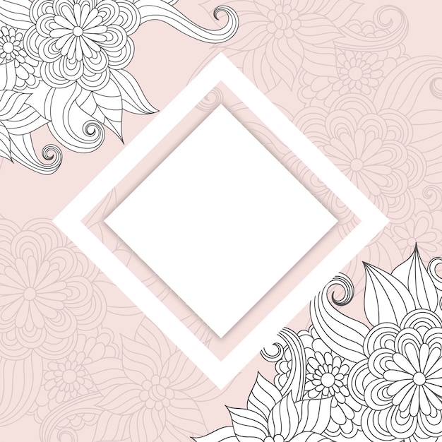 Floral border background - pink flower border