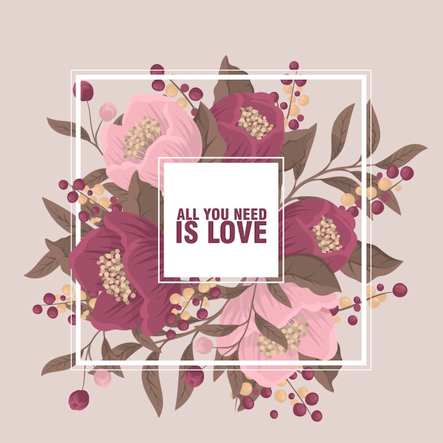 Floral border background - pink flower border