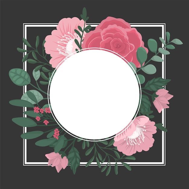 Floral border background - pink flower border