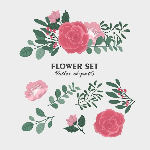 Vector floral border background - pink flower border