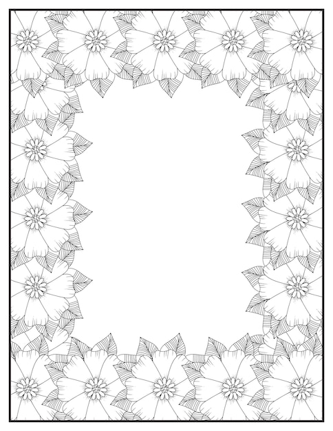 Vector floral border, border design frame, flower border design. easy border design, page border design.