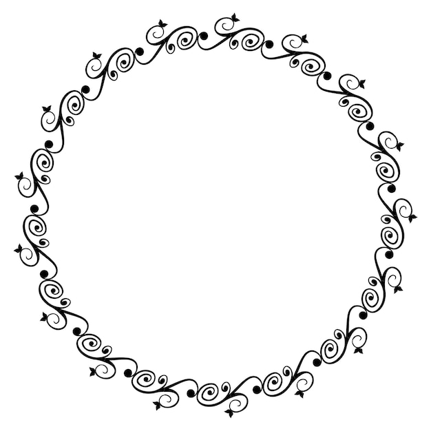 Floral border circle 01 09a