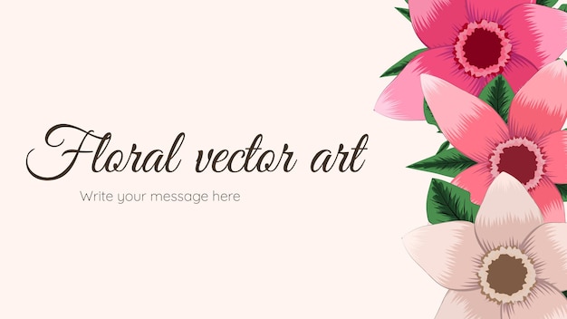 Floral border frame card template used as web background, banner,