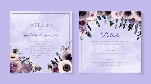 Floral border frame card template used as web background banner