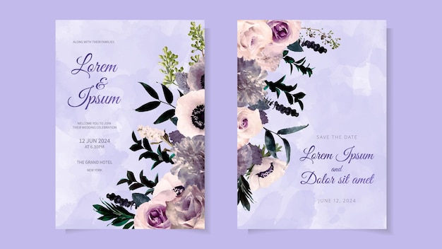 웹 배경 배너로 사용되는 꽃 테두리 프레임 카드 템플릿