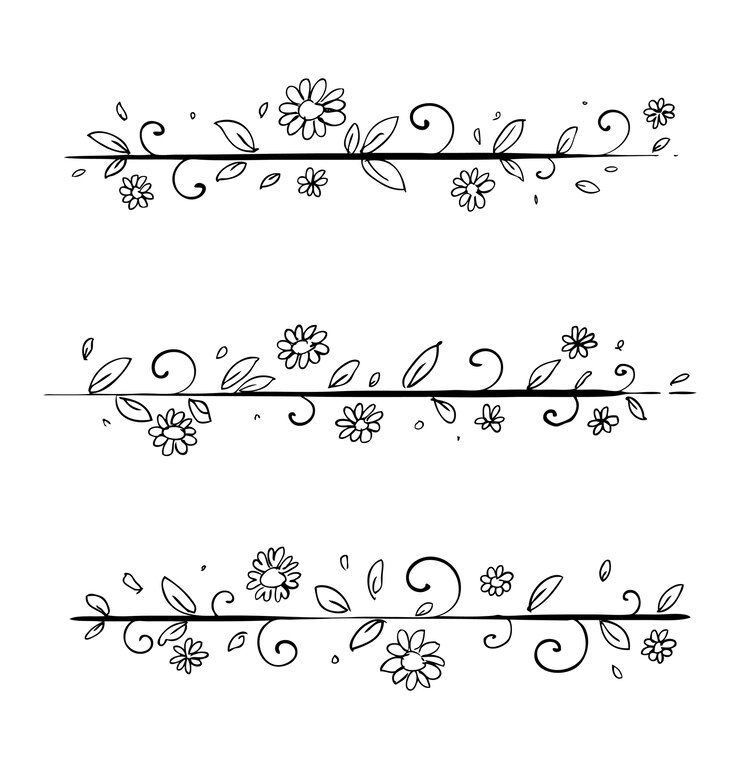 Vector 花の国境手描き