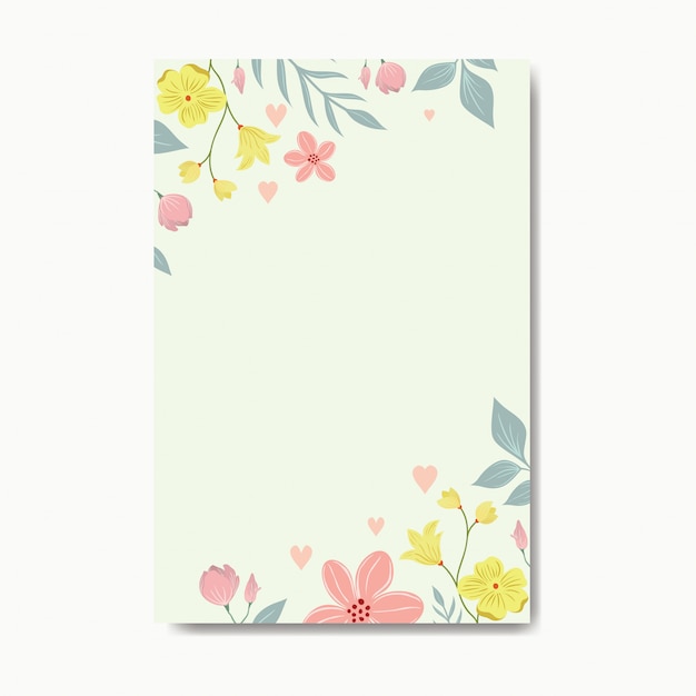 Vector floral border with pastel color