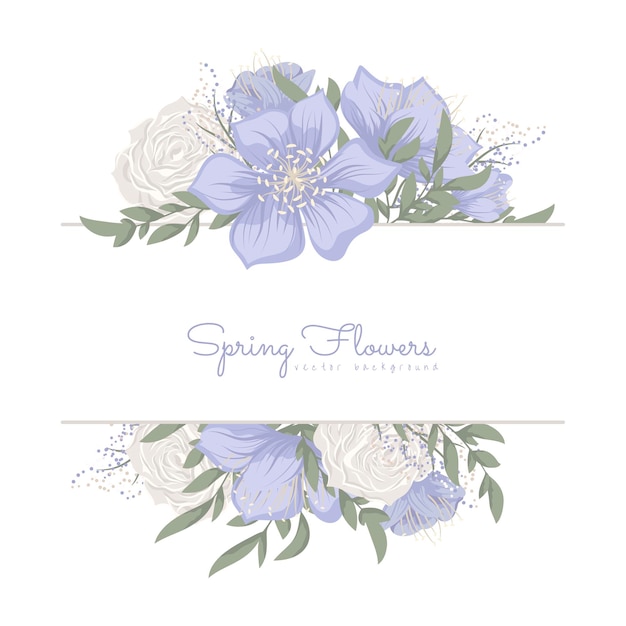 Floral border with sweet flowers