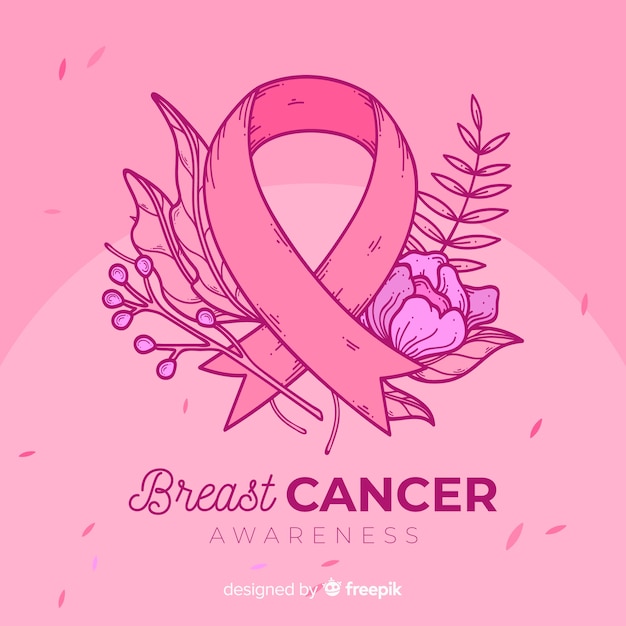 Floral borst kanker bewustzijn symbool