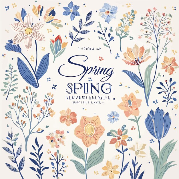 Vector floral and botanical background