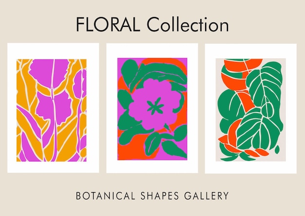 Floral Botanical Cut Outs Art Matisse Style Leaf Print