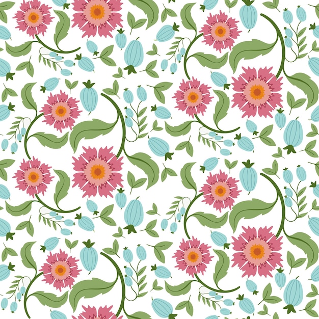 Floral botanical decorative seamless pattern vector design