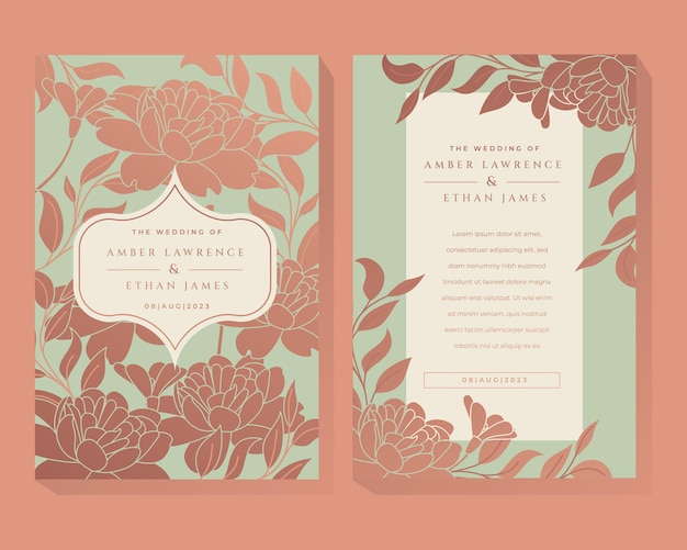 Vector floral botanical invitation design template