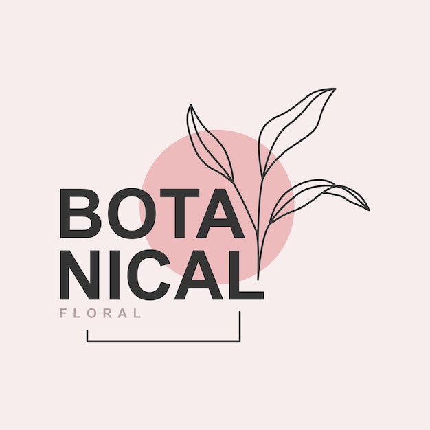 Vector floral botanical logo in minimal style