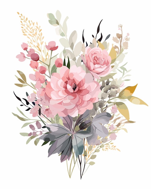 Floral bouquet arrangement watercolor