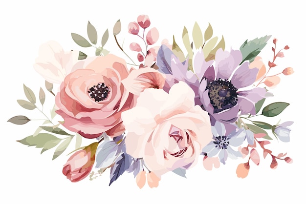 Floral bouquet arrangement watercolor