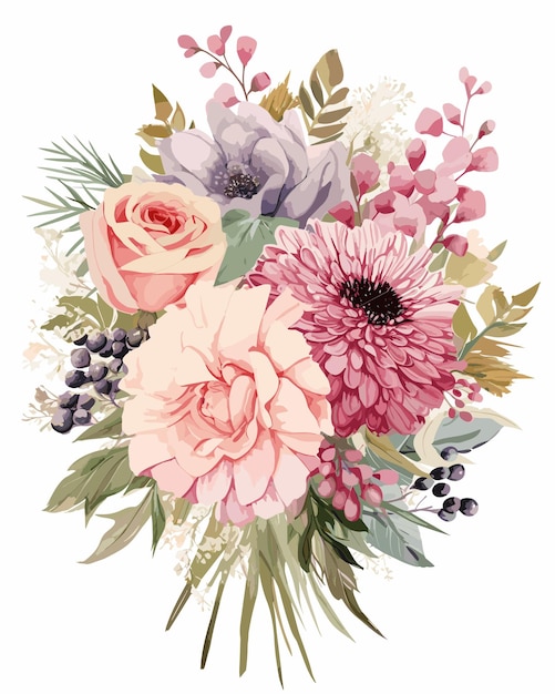 Floral bouquet arrangement watercolor