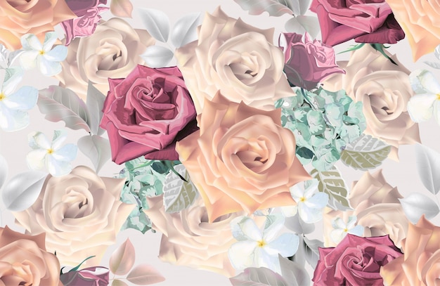 Vector floral bouquet romantic styles