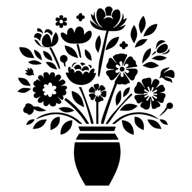 Floral Bouquet Silhouette