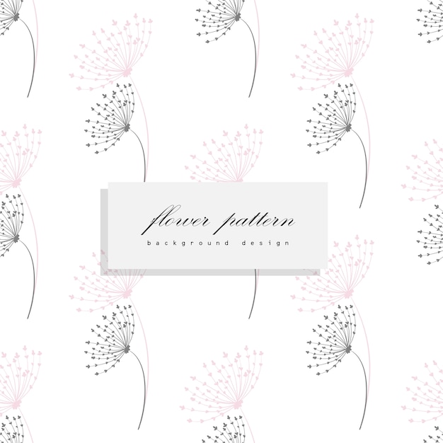 Floral bouquet vector pattern with flowers and leaves