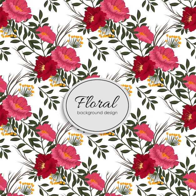 Floral bouquet vector pattern with flowers and leaves