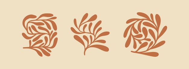 Ramo floreale e fiori minimalisti per il logo linea disegnata a mano erbe per matrimoni foglie eleganti simbolo premium creativo universale modello di logo icona segno vettoriale illustrazione vettoriale