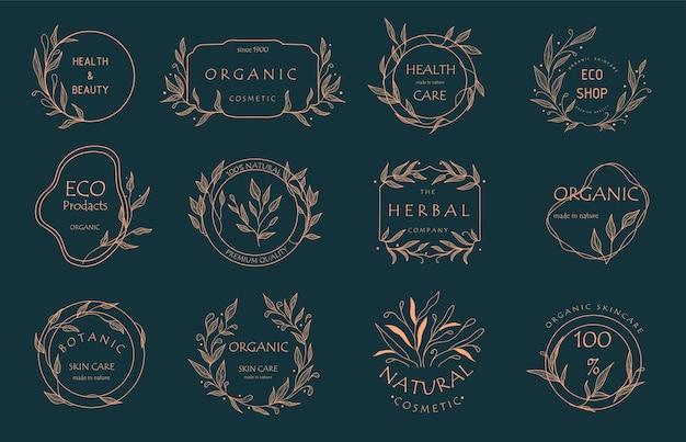 Цветочные бренды и векторная коллекция логотипов