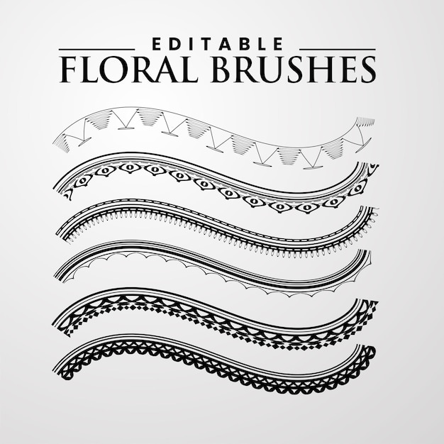 Vector floral brushes editable vector eps