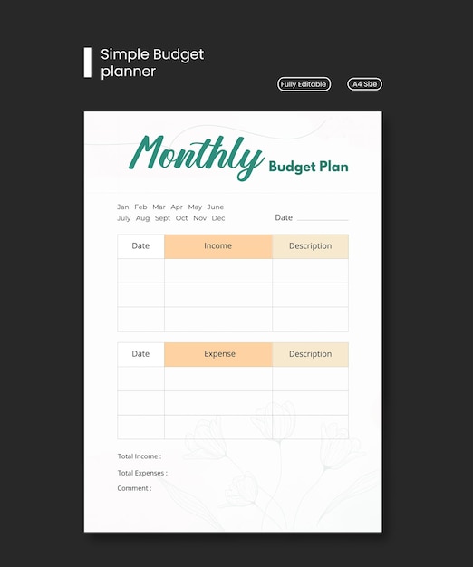 Floral Budget Planner Template 02